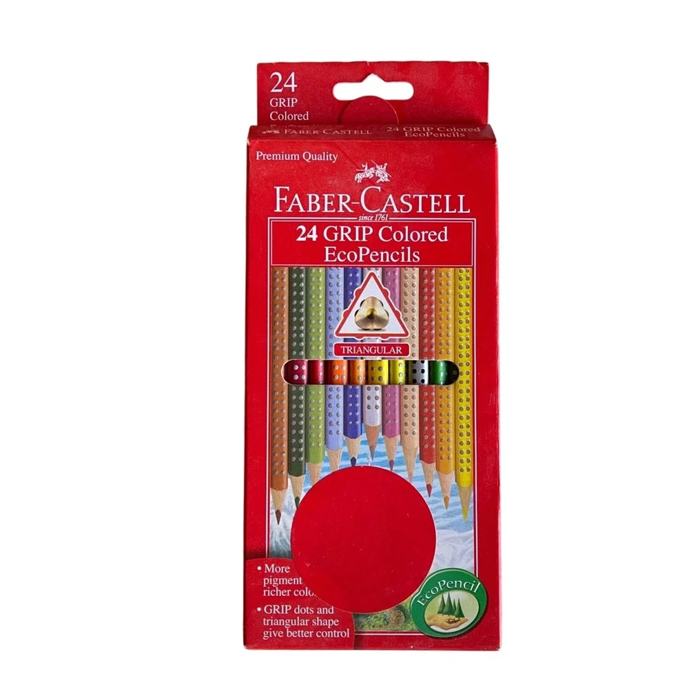 NEW Faber-Castell 24 triangular Colored Eco Pencils‎ Premium Quality